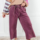 In or Out Wide Leg Cropped Pants in Eggplant