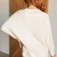 It's The Little Things Relaxed Scuba Pullover in Beige