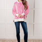 Least High Maintenance Contrast Trim Sweater in Pink