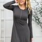 Long Sleeve Button Down Dress In Ash Gray