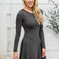 Long Sleeve Button Down Dress In Ash Gray