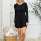 Long Sleeve Button Down Dress In Black