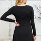 Long Sleeve Button Down Dress In Black