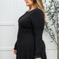 Long Sleeve Button Down Dress In Black