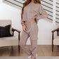 Lounge A Lot Cut Off Sweatshirt in Mocha