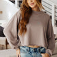 Lounge A Lot Cut Off Sweatshirt in Mocha