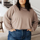 Lounge A Lot Cut Off Sweatshirt in Mocha
