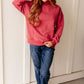 Make No Mistake Mock Neck Pullover in Cranberry