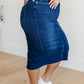 Marcy High Rise Denim Midi Skirt