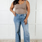 Melia High Rise Side Seam Detail Wide Leg Jeans