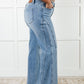 Melia High Rise Side Seam Detail Wide Leg Jeans