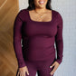 Never Imitated Long Sleeve Top in Cassis