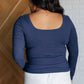 Never Imitated Long Sleeve Top in Navy