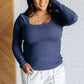 Never Imitated Long Sleeve Top in Navy