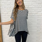 No Stopping It Striped Oversized Top