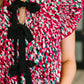 Pattern Pending Bow Detail Dress in Fuchsia and Black