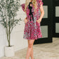 Pattern Pending Bow Detail Dress in Fuchsia and Black