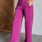 Resort Travel Wide Leg Crop Pant in Magenta