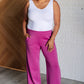 Resort Travel Wide Leg Crop Pant in Magenta