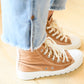 Run Me Down Velvet High Tops in Tan