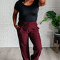 Runner's High Drawstring Joggers in Red Merlot