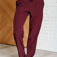 Runner's High Drawstring Joggers in Red Merlot