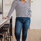 Self Improvement V-Neck Striped Sweater