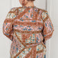 Show and Tell Mixed Print Peasant Blouse