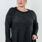 Simple Silhouette Brushed Hacci Sweater in Black