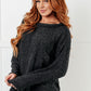 Simple Silhouette Brushed Hacci Sweater in Black