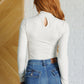 Simple Situation Mock Neck Bodysuit in White Pearl