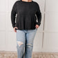 Simply Basic Ribbed Hacci Sweater in Black