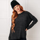 Simply Basic Ribbed Hacci Sweater in Black