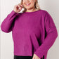 Simply Basic Ribbed Hacci Sweater in Light Plum