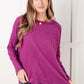 Simply Basic Ribbed Hacci Sweater in Light Plum