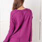 Simply Basic Ribbed Hacci Sweater in Light Plum