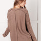 Simply Basic Ribbed Hacci Sweater in Mocha