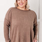 Simply Basic Ribbed Hacci Sweater in Mocha