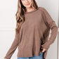 Simply Basic Ribbed Hacci Sweater in Mocha