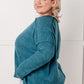 Simply Basic Ribbed Hacci Sweater in Teal