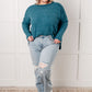 Simply Basic Ribbed Hacci Sweater in Teal