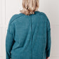 Simply Basic Ribbed Hacci Sweater in Teal