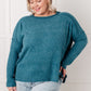 Simply Basic Ribbed Hacci Sweater in Teal