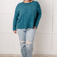 Simply Basic Ribbed Hacci Sweater in Teal