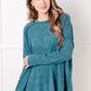 Simply Basic Ribbed Hacci Sweater in Teal