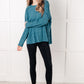 Simply Basic Ribbed Hacci Sweater in Teal