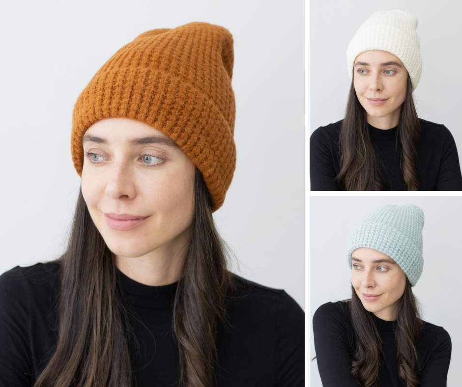 Solid Waffle Knit Beanie