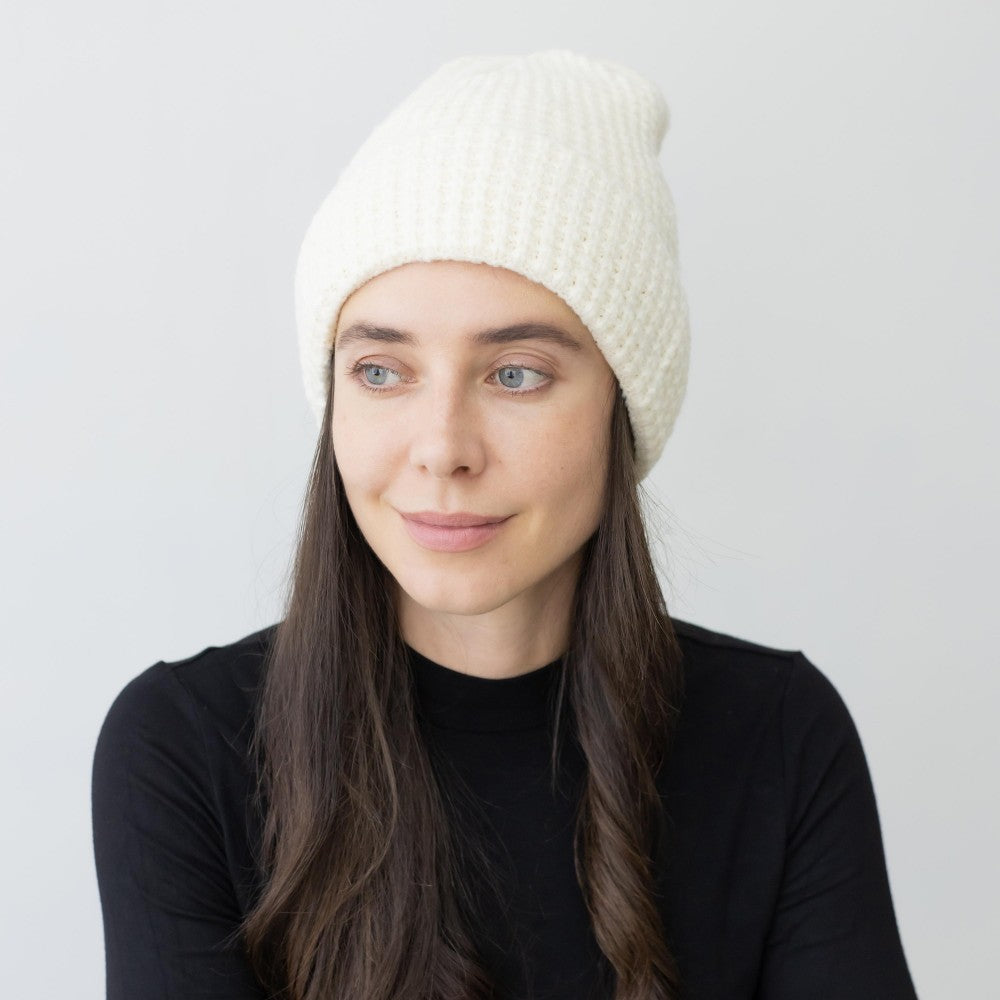 Solid Waffle Knit Beanie