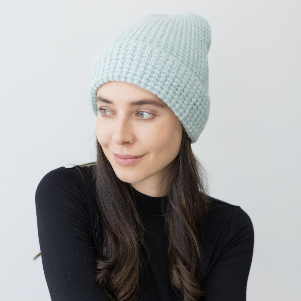 Solid Waffle Knit Beanie