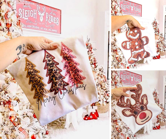 Faux Sequin Christmas Tees